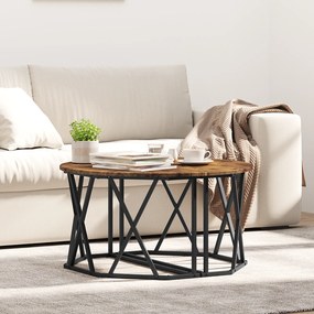 vidaXL Τραπεζάκι καφέ από Καπνιστή Δρυ, 80x80x42 εκ., Φτιαγμένο από ξύλο