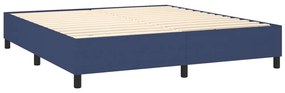 vidaXL Κρεβάτι Boxspring με Στρώμα &amp; LED Μπλε 160x200 εκ. Υφασμάτινο