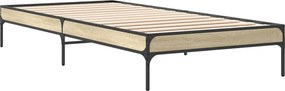 vidaXL Πλαίσιο Κρεβατιού Sonoma Δρυς 100x200 εκ. Επεξ. Ξύλο &amp; Μέταλλο