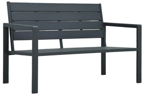 vidaXL Παγκάκι Κήπου Γκρι με Όψη Ξύλου 120 εκ. από HDPE