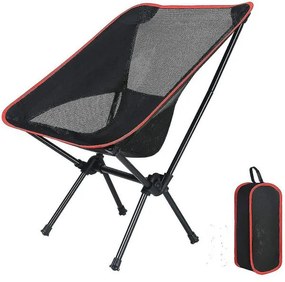 Καρέκλα Camping Πτυσσόμενη Μαύρο/Κόκκινο FX-7110
