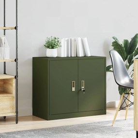 vidaXL Ντουλάπι αποθήκευσης Ελιά Πράσινη 80 x 40 x 70 εκ Ατσάλι