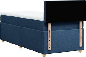 vidaXL Κρεβάτι Boxspring με Στρώμα Μπλε 100 x 200 εκ. Υφασμάτινο
