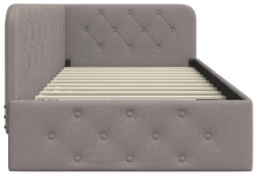 vidaXL Κρεβάτι Γωνίας Taupe 100 x 200 cm ύφασμα