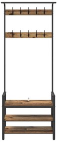 vidaXL Κρεμάστρα Παλαιό ξύλο 75 x 34 x 184 εκ Επεξεργασμένο ξύλο
