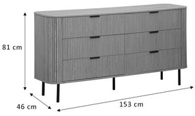 Συρταριέρα Scandi με 6 συρτάρια φυσικό 153x46x81εκ 153x46x81 εκ.