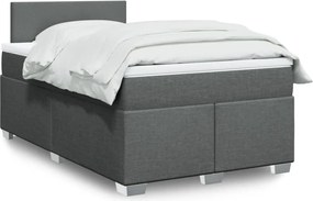 vidaXL Κρεβάτι Boxspring με Στρώμα Σκούρο Γκρι 120x200 εκ. Υφασμάτινο