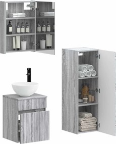 vidaXL Σετ Επίπλων Μπάνιου 4 pcs Γκρι Sonoma