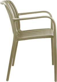 Πολυθρόνα Zoi pakoworld pp σε cappucino απόχρωση 58.5x54x80εκ