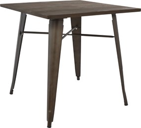 ΤΡΑΠΕΖΙ ΜΕΤΑΛΛΙΚΟ ΣΕ ΧΡΩΜΑ RUSTY ΚΑΙ ΞΥΛΟ HM0611.04 80x80x76εκ