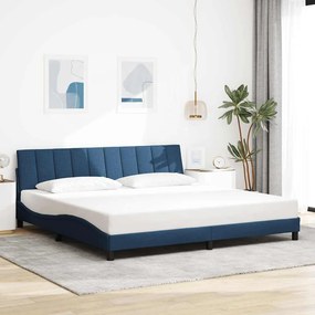 vidaXL Σκελετός Κρεβατιού Χωρίς Στρώμα Hanko Μπλε 200x200 εκ.Υφασμάτινο
