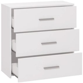 Κομότα - Συρταριέρα Garona 3F Λευκό 80,5x33x80,5 εκ. 80.5x33x80.5 εκ.