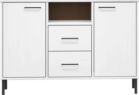 vidaXL Ντουλάπι OSLO Λευκό 113x40x77 εκ. Μασίφ Ξύλο με Μετ. Πόδια