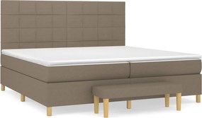 vidaXL Κρεβάτι Boxspring με Στρώμα Taupe 200x200 εκ. Υφασμάτινο