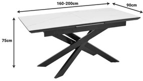 Τραπέζι Rogemi pakoworld γκρι mdf-μαύρο μέταλλο 160-200x90x75εκ