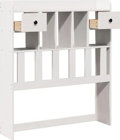 vidaXL Κεφαλάρι με Αποθ. Χώρο Λευκό 75 εκ. από Μασίφ Ξύλο Πεύκου