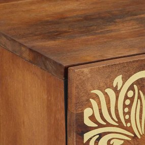 vidaXL Κομοδίνο με συρτάρι καφέ μελί 50 x 33 x 60 εκ Μασίφ ξύλο μάνγκο