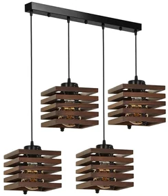 Φωτιστικό Οροφής - Ράγα Cara 534LUN3346 65x18x70cm 4xE27 40W Brown Opviq