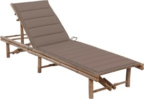 vidaXL Ξαπλώστρα Κήπου από Μπαμπού με Μαξιλάρι