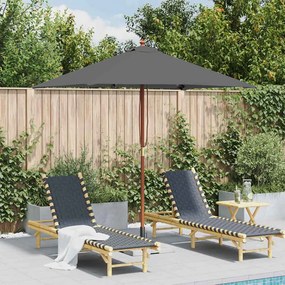 VidaXL Ομπρέλα Κήπου Ανθρακί 150 x 200 εκ. με Ξύλινο Ιστό