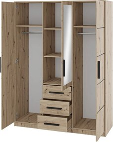 Ντουλάπα Kos 3D Τρίφυλλη - 149.00Χ58.00Χ200.00cm