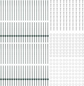 vidaXL Ενσωματωμένος Πόλος Φράχτη 44 pcs Πράσινο 180 cm