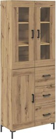 vidaXL Highboard με συρτάρι 2 pcs Artisan Oak Επεξεργασμένο ξύλο