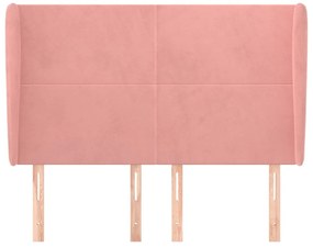 vidaXL Κεφαλάρι με Πτερύγια Ροζ 147x23x118/128 εκ. Βελούδινο