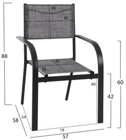 ΣΕΤ ΤΡΑΠΕΖΑΡΙΑΣ 7 ΤΜΧ ΤΡΑΠΕΖΙ ΓΚΡΙ 150X90 ΚΑΙ ΠΟΛΥΘΡΟΝΑ TEXTLINE ΓΚΡΙ HM11523.01 - 5767.01 + 5765.01