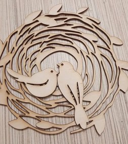 Σετ των 3 Intra απο ξύλο plywood 3mm-4mm πάχος – Ξύλινο πασχαλινό στεφάνι με πουλάκια για διακόσμηση 35x40 cm INTRAVECTRY-MY547757