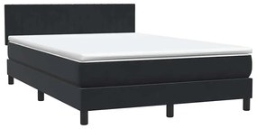 Κρεβάτι Boxspring με Στρώμα Μαύρο 1140x210 εκ. Βελούδινο - Μαύρο