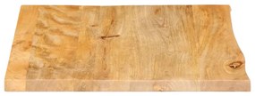 vidaXL Επιφάνεια Τραπεζιού 80x80x2,5 εκ. Live Edge Μασίφ Ξύλο Μάνγκο