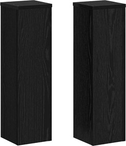 vidaXL Βάση φυτών 2 pcs Μαύρη Οξυά 17 x 17 x 60 cm Επεξεργασμένο ξύλο