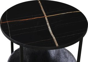 Βοηθητικό τραπέζι Fredami pakoworld μαύρο μαρμάρου Φ40x50εκ