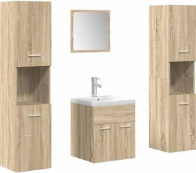 vidaXL Σετ Επίπλων Μπάνιου 5 Τεμαχίων Sonoma Δρυς Επεξεργασμένο Ξύλο