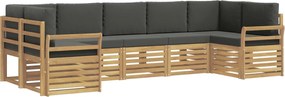 vidaXL Σειρά Καναπέ Εξωτερικού 7 pcs Άσπρο και Ανθρακί