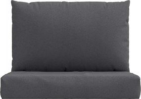 vidaXL Μαξιλάρια Παλέτας 2 τεμ. Ανθρακί Μελανζέ Υφασμάτινα