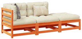 vidaXL Καναπές Κήπου Σετ 5 τεμ. Καφέ Μασίφ Ξύλο Πεύκου με Μαξιλάρια