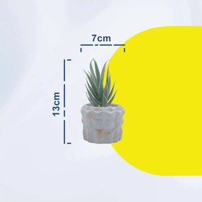 Τεχνητό Φυτό σε Μοντέρνο Κεραμικό Άσπρο Γλαστράκι 7x13cm