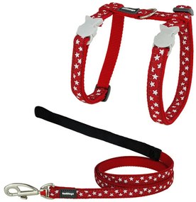 Λουρί Γάτας Red Dingo Style Κόκκινο Αστέρι Λευκό Λουρί