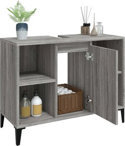 vidaXL Ντουλάπι Νιπτήρα Γκρι Sonoma 80 x 33 x 60εκ. Επεξεργασμένο Ξύλο