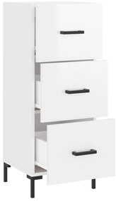 vidaXL Ντουλάπι Γυαλιστερό Λευκό 34,5x34x90 εκ. Επεξεργασμένο Ξύλο