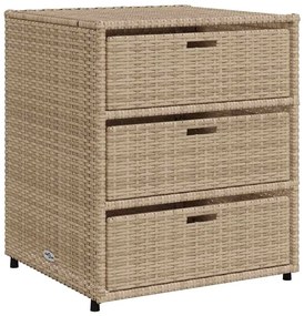 vidaXL Ντουλάπι Αποθήκευσης Κήπου Beige 55x59x69 εκ. Συνθετικό Ρατάν