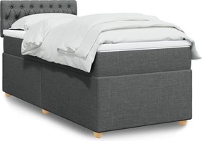 vidaXL Κρεβάτι Boxspring με Στρώμα Σκούρο Γκρι 80x200 εκ. Υφασμάτινο