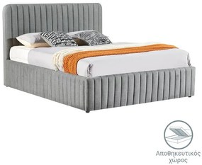 Κρεβάτι διπλό Zilin ύφασμα ανθρακί 160x200εκ 172.5x208x121 εκ.