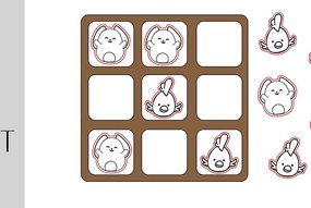 Intra απο ξύλο plywood 3mm-4mm πάχος Board Game Bunny and Chick Δίασταση 15x15 cm INTRAFABR-9254987