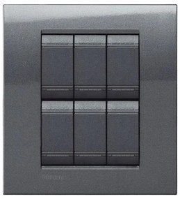 Πλαίσιο 3 + 3 Θέσεων Ατσάλι Bticino Video Display LNA4826AC Legrand-LNA4826AC-Ανθρακί LNA4826AC