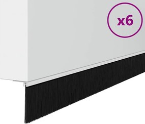 vidaXL Σφραγίδες πόρτας με βούρτσες που προσαρτώνται 6 pcs Λευκό