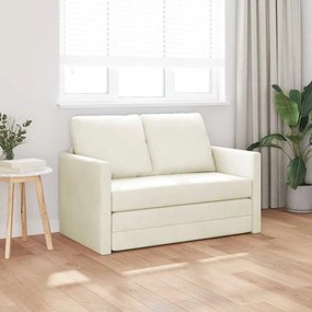 vidaXL Καναπές 2 Θέσεων Κρεμ Ύφασμα, Ξύλο 2 Θέσεων Χωράει πολλά