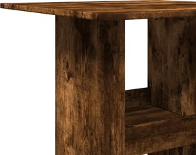 vidaXL Τραπέζι Μπαρ με Ράφια Καπνιστή Δρυς 60x60x102 εκ. Επεξεργ. Ξύλο